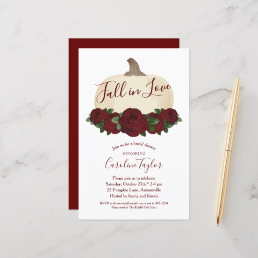 ホワイトパンプキンブルゴーニュフローラ秋ブライダルシャワー (正面/裏面インサイチュ)