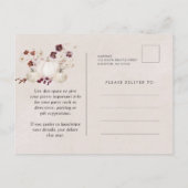 ホワイトパンプキンブルゴーニュ野花30歳の誕生日 インビテーションポストカード (裏面)