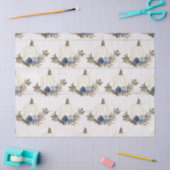 ホワイトパンプキンブルーフローラと紅葉水彩 薄葉紙 (クラフト)