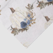 ホワイトパンプキンブルーフローラと紅葉水彩 薄葉紙 (詳細)