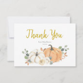 ホワイトパンプキンベビーシャワーサンキューカード サンキューカード (正面)