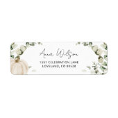 ホワイトパンプキンベビーシャワー差出人住所 ラベル (正面)