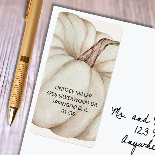 ホワイトパンプキンベビーシャワー差出人住所 ラベル