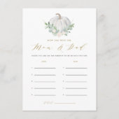 ホワイトパンプキンママとパパカード エンクロージャーカード (正面)