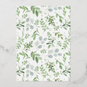 ホワイトパンプキンリースグリーンリー秋の結婚式 箔招待状 (裏面)