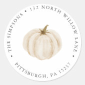 ホワイトパンプキン差出人住所 ラウンドシール (正面)