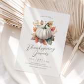 ホワイトパンプキン感謝祭食事招待状 招待状