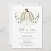 ホワイトパンプキン秋の恋愛 ブライダルシャワー 招待状 (正面)