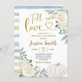 ホワイトパンプキン秋インラブブライダルシャワー 招待状