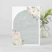 ホワイトパンプキン秋インラブブライダルシャワー 招待状 (スタンド正面)