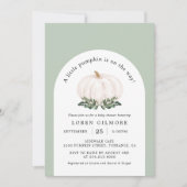 ホワイトパンプキン秋ベイビーシャワーアーチ招待状 招待状 (正面)