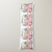 ホワイトパンプキン秋ホームデコールフローラ水彩 ボディピロー (裏面 (縦))