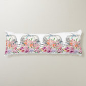 ホワイトパンプキン秋ホームデコールフローラ水彩 ボディピロー (正面)