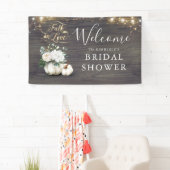 ホワイトパンプキン素朴秋ブライダルシャワーへようこそ 横断幕 (インサイチュ)