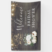 ホワイトパンプキン素朴秋ブライダルシャワーへようこそ 横断幕 (縦)