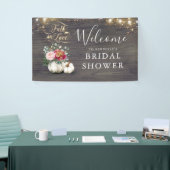 ホワイトパンプキン素朴秋ブライダルシャワーへようこそ 横断幕 (トレードショー)