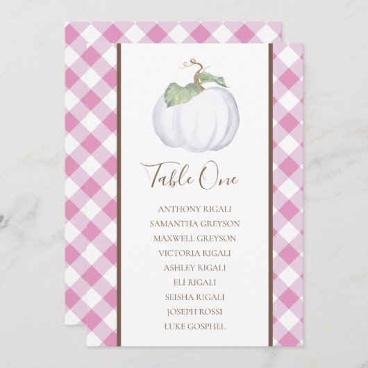 ホワイトパンプキン ウェディング 席次表 計画 招待状 (正面/裏面)