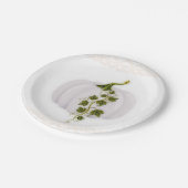 ホワイトパンプキン ストーリーブック ピンク 秋 ウェディングパーティー ペーパープレート (アングル)