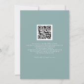 ホワイトパンプキン ティールグリーンのQRコード付ウェディング招待状 招待状 (裏面)
