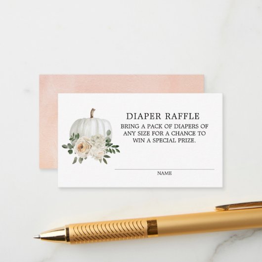 ホワイトパンプキン 秋のテーマ おむつくじチケット 封入 エンクロージャーカード (正面/裏面インサイチュ)