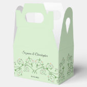 ホワイトパーソナライズされたフローラつる植物ハートミントグリーン フェイバーボックス (オープン)