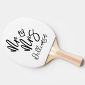 ホワイトパーソナライズされた夫妻 卓球ラケット (横)