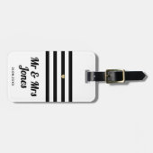 ホワイトパーソナライズされた氏とミセス・結婚の新婚 ラゲッジタグ (正面横)