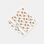 ホワイトパーソナライズされた・ブルドッグの名前 スタンダードカクテルナプキン (角)