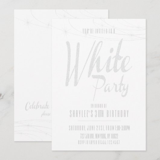 ホワイトパーティーの招待状 招待状 (正面/裏面)