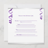 ホワイトパープエレガントルバルーン特殊パーティーイベント 招待状 (裏面)