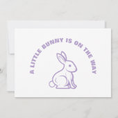 ホワイトパープルイースターベイビーシャワーリトルバニークール サンキューカード (裏面)