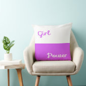 ホワイトパープルガールパワー装飾用クッション クッション (椅子)