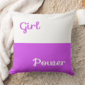 ホワイトパープルガールパワー装飾用クッション クッション (ブランケット)