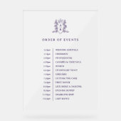 ホワイトパープルクラウンモノグラム注文イベント結婚ズ アクリルサイン (正面)