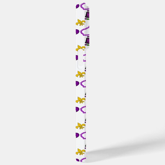 ホワイトパープルグリーンイエローマルディグラビーズ Case-Mate iPhoneケース (裏面 / 右)