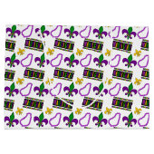 ホワイトパープルグリーン金ゴールドマルディグラビーズ ラージペーパーバッグ (裏面)