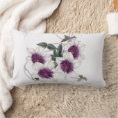 ホワイトパープルセンタークレマチス屋内腰枕 ランバークッション (ブランケット)