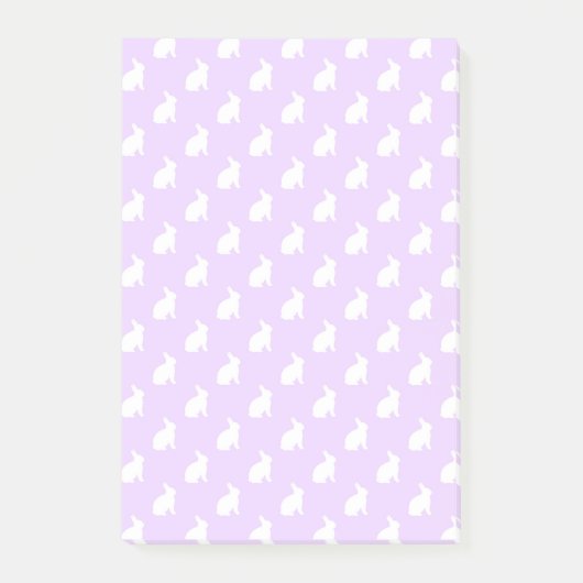 ホワイトパープルパステルバニーバックグラウンドバニー ポストイット (正面)