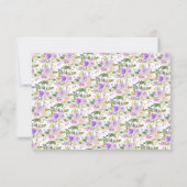 ホワイトパープルフローラRSVP応答カード 出欠カード (裏面)