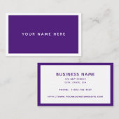 ホワイトパープルミニマル名刺 名刺 (正面/裏面)