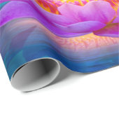 ホワイトパープルロータスフラワーゼンブルー ラッピングペーパー (ロールコーナー)