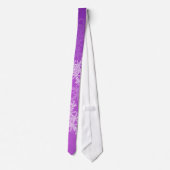 ホワイトパープル雪のミニマリストのクリスマス名 ネクタイ (裏面)