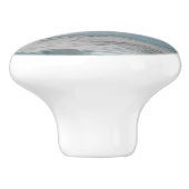 ホワイトパームココナッツツリーエレガントビーチパラダイス セラミックノブ (側面)