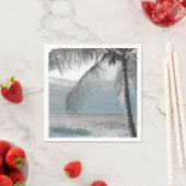 ホワイトパームココナッツツリーエレガントビーチ結婚式 スタンダードカクテルナプキン (インサイチュ)