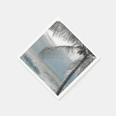 ホワイトパームココナッツツリーエレガントビーチ結婚式 スタンダードカクテルナプキン (角)