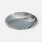 ホワイトパームココナッツツリーエレガントビーチ結婚式 ペーパープレート (アングル)