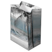 ホワイトパームココナッツツリービーチエレガントウェディング ミディアムペーパーバッグ (裏面アングル)