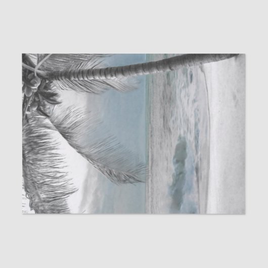 ホワイトパームココナッツツリービーチエレガントウェディング 薄葉紙 (正面)