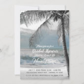 ホワイトパームココナッツツリービーチブライダルシャワー 招待状 (正面)