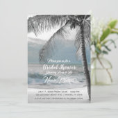 ホワイトパームココナッツツリービーチブライダルシャワー 招待状 (スタンド正面)